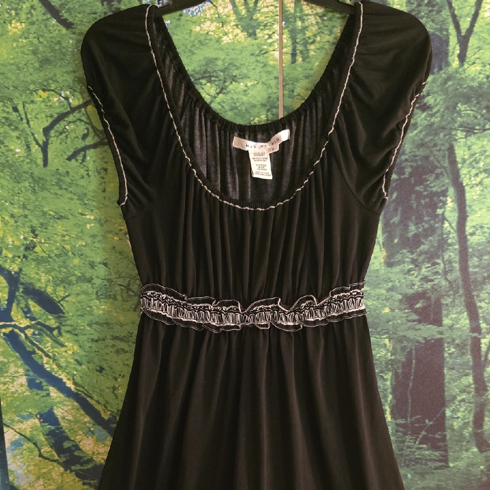 Max Studio Black Dress with White Accents